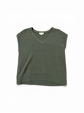 LOFT Green V-Neck Sweater Tank Vest